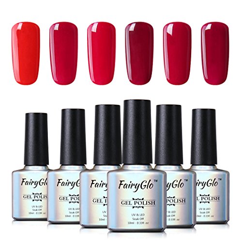 Wine Red UV LED Nail Polish Gel 6pcs Soak Off Nail Art Kit Goregous Manicure Lacquer Varnish Gift Set FairyGlo 10ml 001 Wine Red UV LED Nail Polish Gel 6pcs Soak Off Nail Art Kit Goregous Manicure Lacquer Varnish Gift Set FairyGlo 10ml 001
