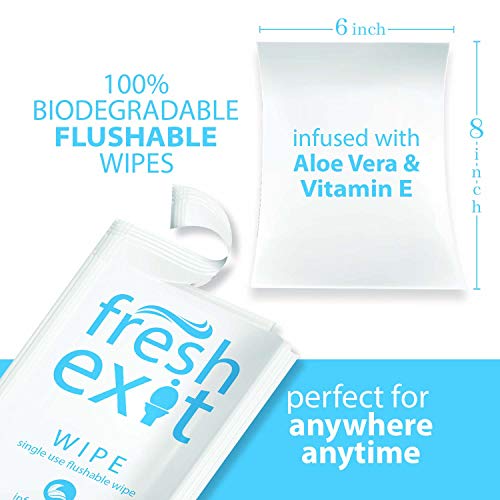 FreshExit Feminine Wipes Individually Wrapped Flushable Wipes for