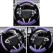 SEG Direct Steering Wheel Cover for Car, Standard Size 14.5-15 inch, Auto Interior Accessories, Plush Warm Velvet, Summer Winter, Purple