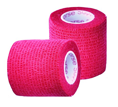 UPC 700646785070, Vet Wrap Tape, Self Adherent Rap Tape, Self Adhering Stick Bandage, Self Grip Roll - (2-Inches Wide) x 15&#39; Feet - (Red)