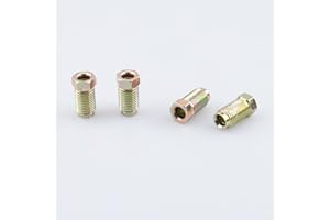AC PERFORMANCE 3/8 x24 Thread Long Version Bubble Tube Nuts for 3/16" Brake Line Tube, Yellow Zinc Steel, Pack of 4