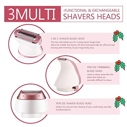 image for Ladies Electric Shaver, Treezitek 4 in 1 Waterproof Lady Electric Razo