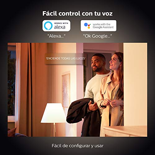 Philips-Hue-Pack-de-2-Bombillas-Inteligentes-LED-GU10-con-Bluetooth-Luz-Blanca-Clida-Compatible-con-Alexa-y-Google-Home