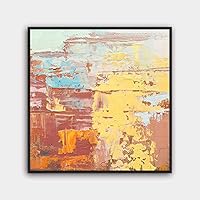 Framed Canvas Wall Art Abstract Color Painting Canvas Prints Home Artwork Decoration for Living Room,Bedroom - 16x16 inches