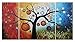 Cherish Art Hand Painted Oil Paintings Trees With Colorful Fruits 3 Panels Wood Framed Inside For Living Room Art Work Home Decoration