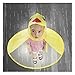 IdealPlast Cute Rain Coat UFO Children Umbrella Hat Magical Hands Free Raincoat (Yellow Dark, S)