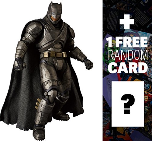 Armored Batman: ~6.25" Medicom FAFEX x Batman v Superman  Dawn of Justice  Action Figure + 1 FREE Official DC Trading Card Bundle