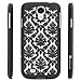 GreatShield TACT Damask Series Ultra Slim Fit Protective Hard Rubber Coating Back Case Cover for Samsung Galaxy S4 IV I9500 - Black