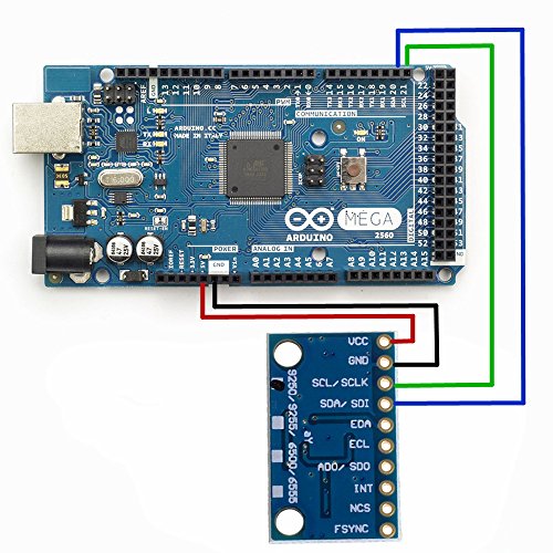 Anmbest 2PCS GY-9250 MPU9250 9-Axis 9 DOF Accelerometer, Gyroscope and Magnetometer Sensor Module 16 Bit AD Converter Data Output IIC I2C SPI