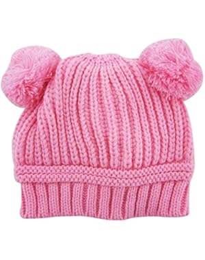 Infant Winter Dual Ball Knitted Baby Caps Boys Girls Warm Beanie Hat