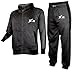 X-2 Mens Tracksuit Athletic Full Zip Fleece Jogging Sweatsuit Activewear Hooded Top