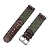 NATO Extra Long Band, YQI Men's Calfskin Leather and Nylon Watch Strap Swiss-Army Style Watch Band (85x125mm) (18mm)