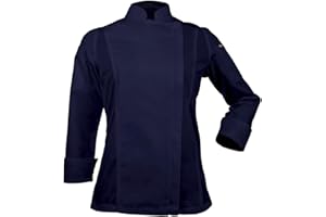 ChefsCloset Unisex Women's Bailey Chef Coat, Long Sleeve Zipper Chef Jacket, Ladies