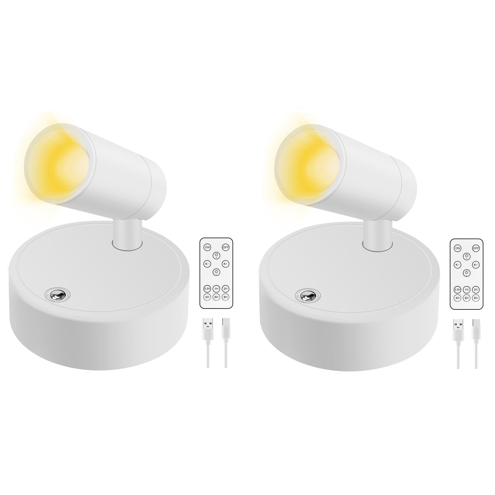 Photo 1 of Battery Operated Spot Lights Indoor: 20-120Hrs Battery Life Wireless Spotlight with Stepless Color Temperature & Stepless Dimming & Timer, LED Accent Lighting with Remote for Plant Picture Wall Floor