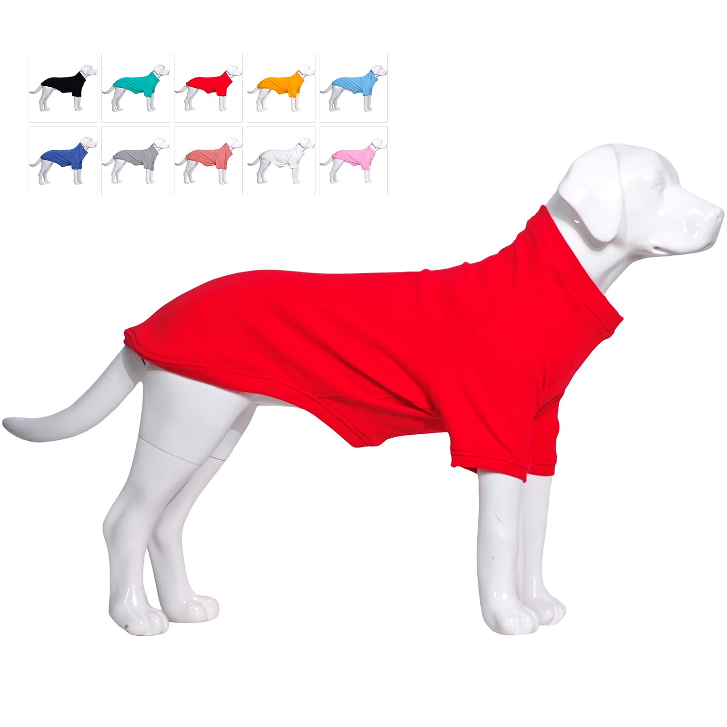 Lovelonglong Dog Pullover Sweatshirt Autumn Winter Cold Weather Dog T-Shirts for Small Medium Large Size Dogs Toy Poodle Clothes Red M