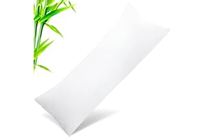 TELUS Body Cooling Pillow Cases Cover, Bamboo Rayon White Body Pillowcases with Zipper Closure, Cool and Breathable Pillow Case for Hot Sleepers and Night Sweats, 20x54 inches