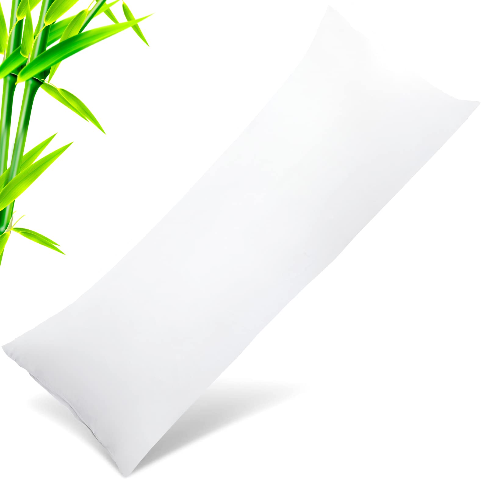 Photo 1 of Body Cooling Pillow Cases Cover, Bamboo Rayon White Body Pillowcases with Zipper Closure, Cool and Breathable Pillow Case for Hot Sleepers and Night Sweats, 20x54 inches