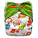 EcoAble Baby Charcoal Bamboo All-In-One AIO Cloth Diaper w/ Pocket, Size 10-35Lb (Dino)