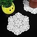 kilofly Crochet Cotton Lace Table Placemats Doilies Vase Pads, 4pc, White, 7 inch