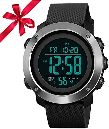Men's Sports Watches Digital LED Screen Large Face Backlight Military Waterproof Black Watch Boys Gift …