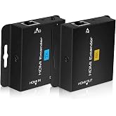 avedio links 196ft/60m HDMI Extender Over Cat 5e/6/7, 1080P HDMI Ethernet Extender Balun Adapter with Single POC Power Supply, Support 3D, EDID, Deep Color, Compatible with DVD, Fire Stick, Roku, PS5