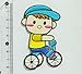 a boy Riding Bicycle Iron on Patch Embroidered Sewing for T-Shirt, Hat, Jean,Jacket, Backpacks, Clothing Ships and Sold from Naree2016. only. Made in Thailand, Buy Good Quality Item