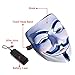 Scary Mask Halloween Light Up Mask EL Wire V for Vendetta Cosplay Led Costume Mask Fawkes Anonymous for Festival Parties
