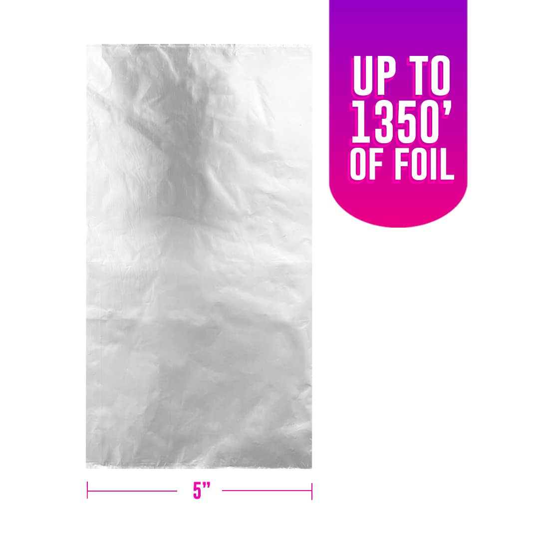 Colortrak Professional Highlighting Foil Roll, Integrated Blade on Box For Precision Length Cuts, Economical Roll Eliminates Waste, Silver, Roll Measures 5 inches x 1350 feet