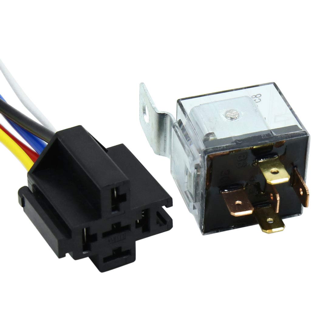 uxcell DC 12V 80A SPDT Automotive Car Relay 5 Pin 5 Wires w/Harness Socket Plug 5pcs