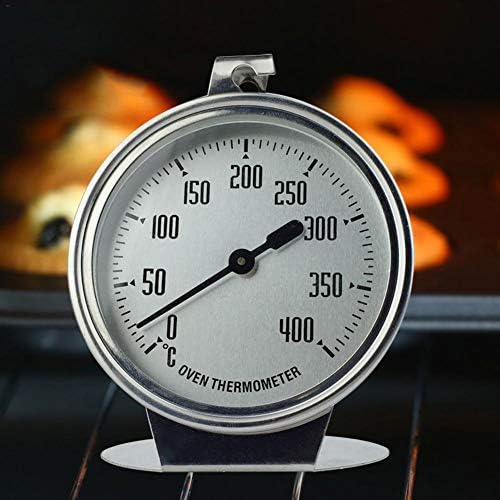 Fanlary Oven thermometer stainless steel kitchen thermometer, easy to read analog dial, 0-400 ° C measuring range with hook oven/grill/freezer/cooler