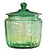 Miles Kimball Depression Style Glass Biscuit Jar with Lid, Classic Green