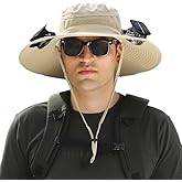 Solar Powered Fan Hat with 2 Removable Fans Wide Brim Sun Hat for Outdoor Fishing, Hiking Gardening, USB Solar Charging