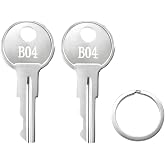 Tool Box Replacement Keys, Pre-Cut Code B04, 2 Pack, Compatible with Husky, Hudson, Dewalt, Home Depot Toolboxes