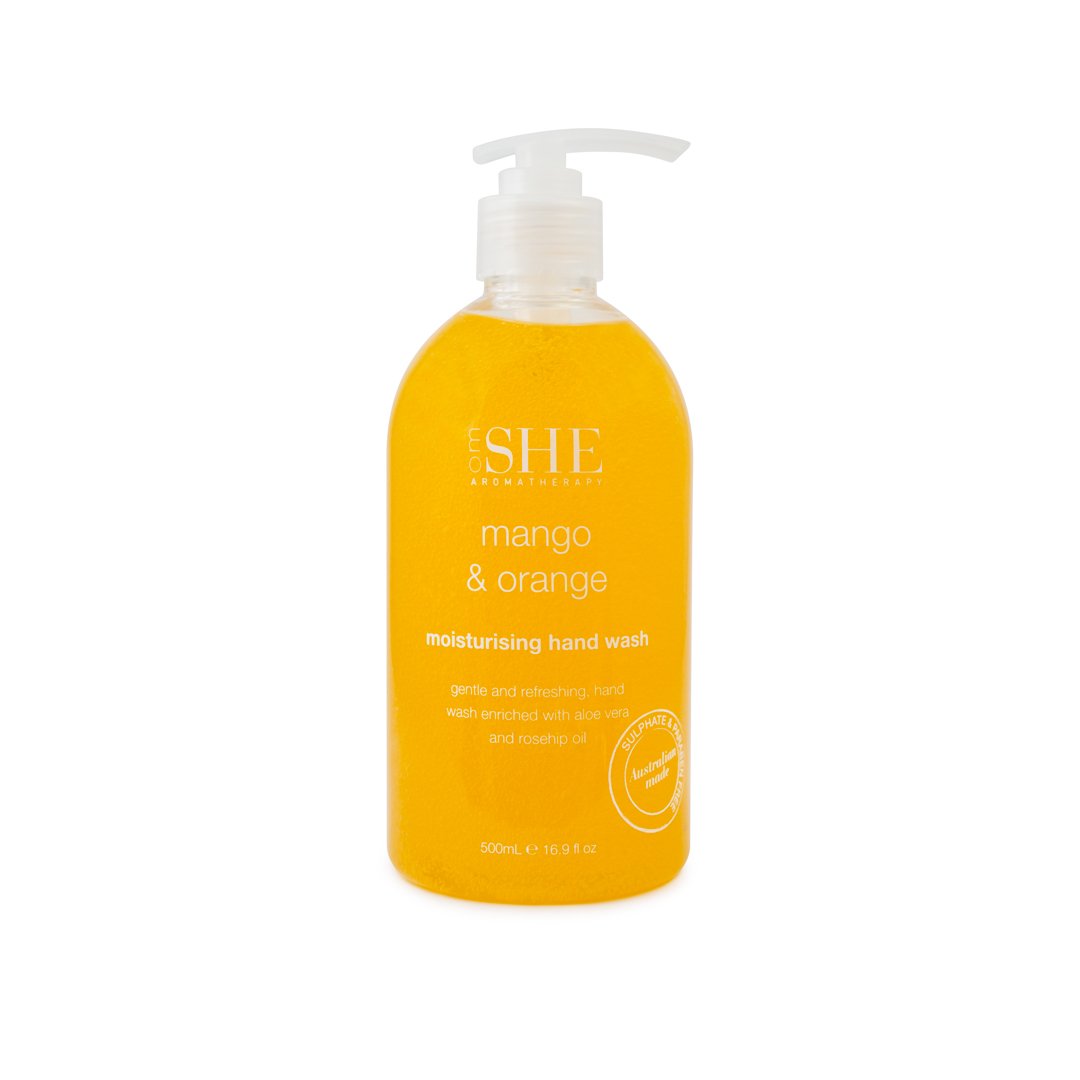 OM SHE Aromatherapy Pure Organics Shower Gel, Basil, Grapefruit & Peppermint 500ml