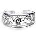 FUNRUN JEWELRY Sterling Silver Flower Toe Band Ring for Women Adjustable