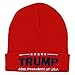 The Hat Depot Exclusive Trump Skull Knit Beanie Cap. 45th President for Inauguration (Trump - Red)