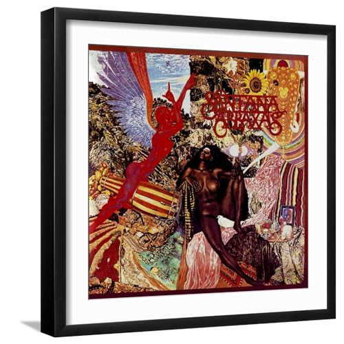 ART.COM Wall Premium Giclee Print Santana: Abraxas on Black Frame, 21" x 21"