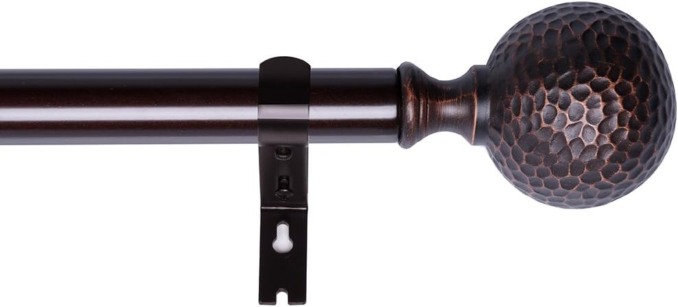 DAINTIER Curtain Rod in Bronze with Chelsea Ball Resin Finial, 36-72-inch