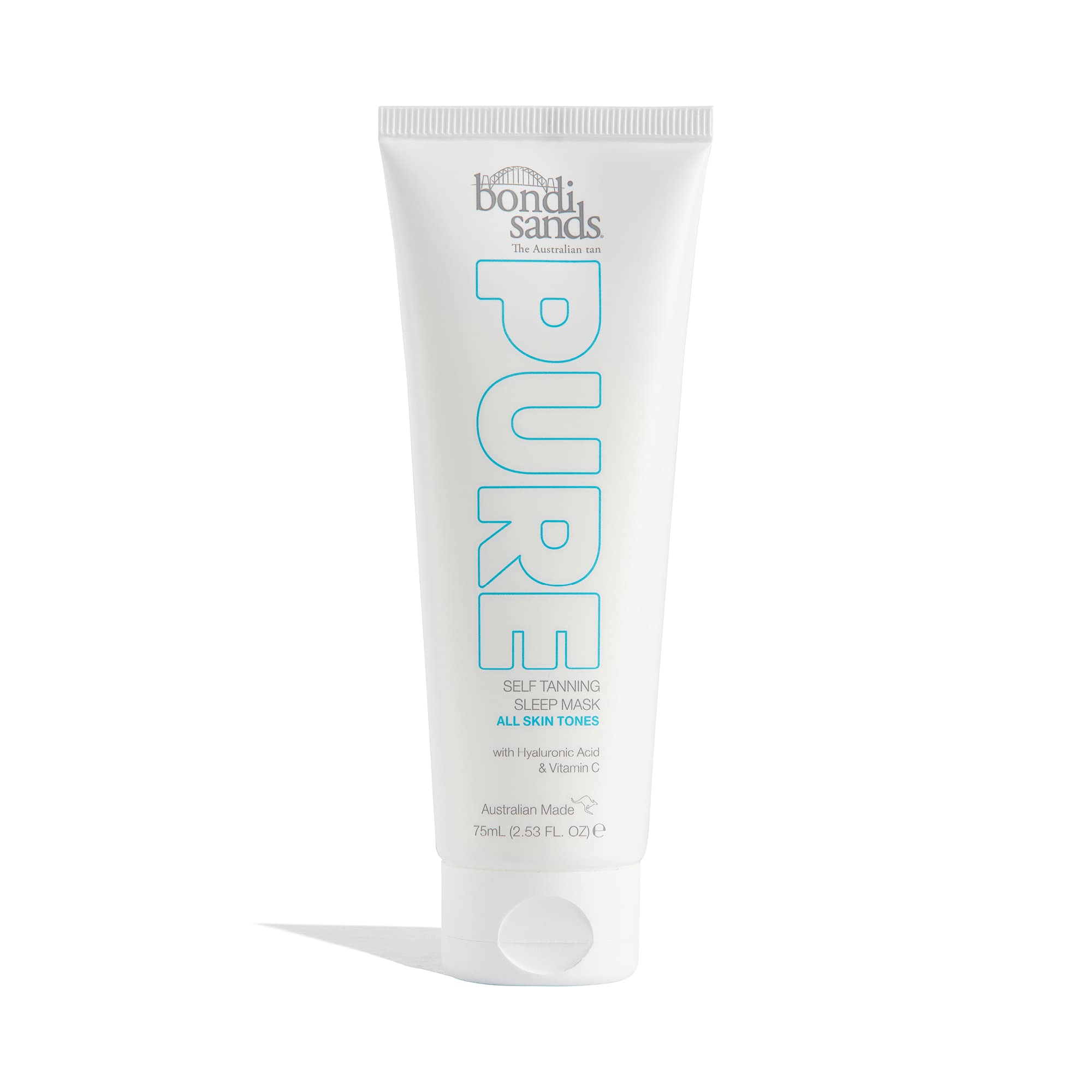 Bondi Sands PURE Self-Tanning Sleep Mask | Hydrating Formula Gives a Natural Glow Overnight, Enriched with Cocoa & Shea Butter, Hyaluronic Acid, & Vitamins C + E, Vegan + Cruelty Free | 75 mL/2.53 Oz
