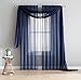LinenZone Navy Window Scarf Valance in 144 Inch Size. Use Window Scarves as Canopy Bed or Backdrop Curtains, Curtain Scarf, or Sheer Fabric for Draping. (Amazing 55 x 144, Navy)