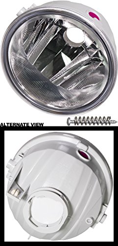 APDTY 2742387 Round Fog Lamp Assembly With Clear Trim Fits Passenger Side Front Right 2006-2009 Ford F-150 & 2007-2008 Lincoln Mark LT (Replaces 6L3Z-15200AA, 6L3Z15200AA)