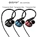 running Sports earbud Headphones Wired Over Ear In Ear Headsets Noise Isolation waterproof Earbuds Enhanced Bass Stereo Earphones with Microphone and Remote for Running Jogging Gym (Transparent black)