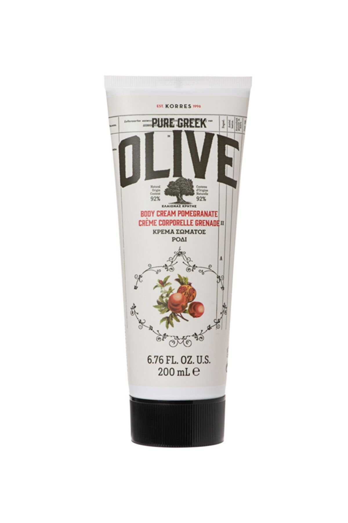 KORRES Olive & Pomegranate Moisturising Body Milk Dermatologically Tested Vegan 200ml