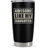 SANDJEST Gift from Daughter to Dad - 20oz Tumbler with Lid for Father - Insulated Stainless Steel Mug - Funny Coffee Mug for Outdoor Travel Sport Office, Gifts for Birthday Father&rsquo;s Day