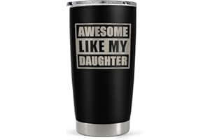 SANDJEST Gift from Daughter to Dad - 20oz Tumbler with Lid for Father - Insulated Stainless Steel Mug - Funny Coffee Mug for Outdoor Travel Sport Office, Gifts for Birthday Father’s Day