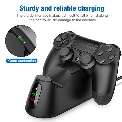 image for PS4 Controller Charger, BEBONCOOL PS4 Wireless Charger Dual USB Fast C