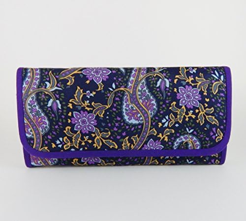 Virine long folded cloth wallet, pouch, clutch, money organizer, cards slots, passport case, checkbook holder, women