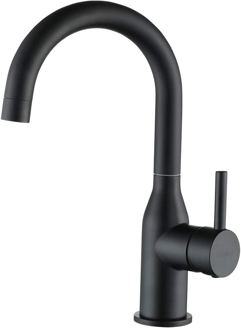 WOWOW Bathroom Faucet Kitchen Faucet Stainless Steel Single Handle Faucet Black Commercial Faucet Sink Basin Faucet High Arc 1 Modern Faucets Bar Kitchen Bathroom Faucet Lead-Free Drip-Free - - 