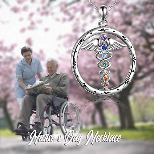 925 Sterling Silver Chakra Necklace Yoga Lotus/Tree of Life/Hamsa/Dragonfly Pendant Necklace Jewelry Gifts for Women - Image 7