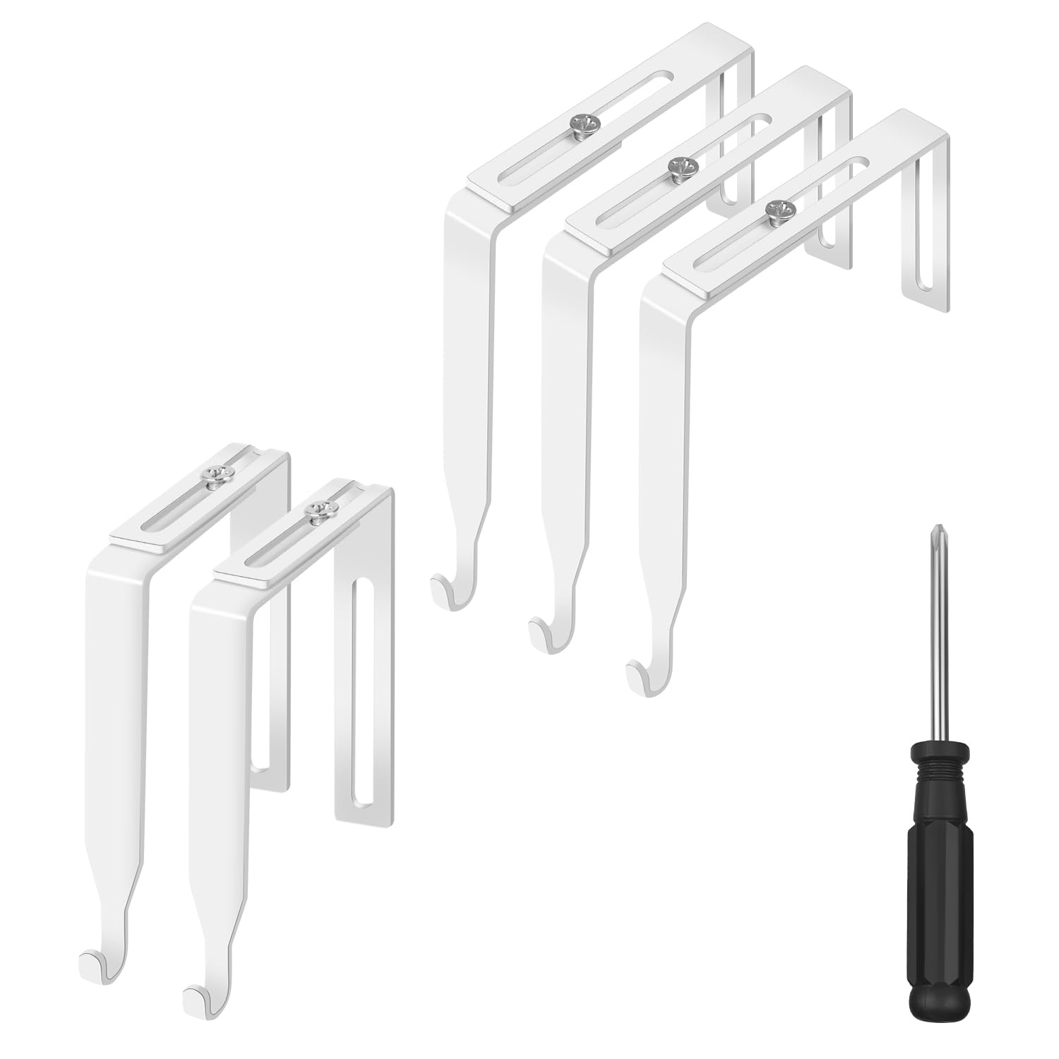 Photo 1 of CENHANG 5 Pcs Adjustable Over The Door Hooks, Premium Metal Hooks for Hanging, Door Coat Hangers, Cubicle Hook Fit 1 3/8" to 3 1/2" Longer Panels Heavy Duty Towel Hooks for Coat, Towels, Wreath,White